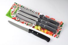 COLTELLI DA TAVOLA 6 PEZZI MANICO CHIODATO NERO