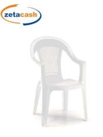 POLTRONA BIANCA CON BRACCIOLI ANTIGRAFFIO