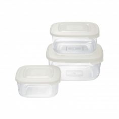 FRIGO BOX QUADRATI 3 PEZZI CON COPERCHIO BIANCO