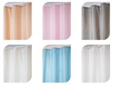 TENDA DOCCIA IN POLIESTRE BIANCA CON ANELLI CM 240X200