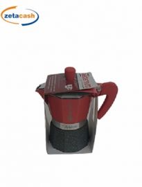CAFFETTIERA 3 TAZZE CON MANICO ANTISCOTTATURA CORALLO