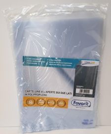 CARTELLINE 50 PZ. A "L" APERTE SUI DUE LATI IN POLIPROPILENE