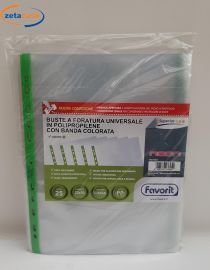 BUSTE A FORATURA UNIVERSALE 25 PEZZI BANDA VERDE