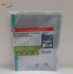 BUSTE A FORATURA UNIVERSALE CON BANDA VERDE TIFFANY 25 PEZZI