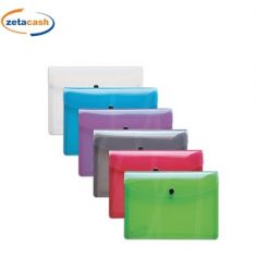 BUSTA CON BOTTONE FORMATO A 5 IN POLIPROPILENE