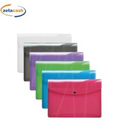 BUSTA CON BOTTONE FORMATO A 3 IN POLIPROPILENE