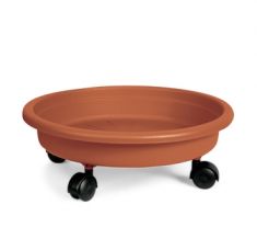 SOTTOVASO CON RUOTE TERRACOTTA DIAM. 28