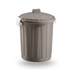 BIDONE CON COPERCHIO LT 50 TORTORA IN PLASTICA.