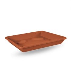 SOTTOVASO QUADRATO IN PLASTICA COLORE TERRACOTTA CM 20X20