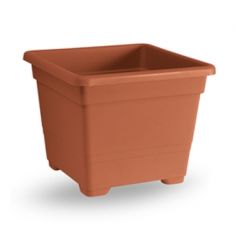 VASO QUADRATO CAMPANA IN PLASTICA COLORE TERRACOTTA CM 22X22