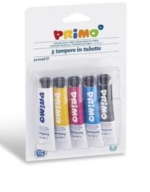 TEMPERA IN TUBETTO 5 PZ. DA 12ml BIANCO/GIALLO/FUCSIA/CELESTE/NERO