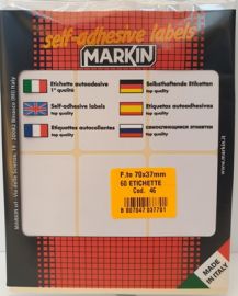 ETICHETTE 60 PZ. AUTOADESIVE BIANCHE.