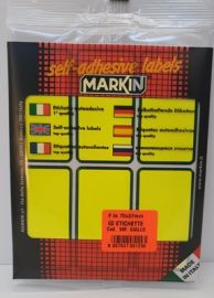 ETICHETTE 60 PZ. AUTOADESIVE GIALLO FLUO CON BORDO VERDE.