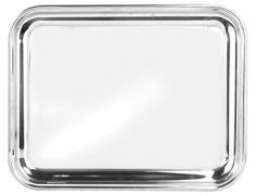 VASSOIO RETTANGOLARE ACCIAIO CM 33 X 27