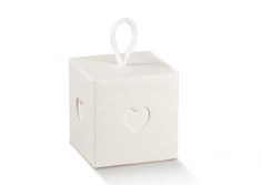 SCATOLA BIANCA PORTACONFETTI 10 PEZZI 5X5X5 CM
