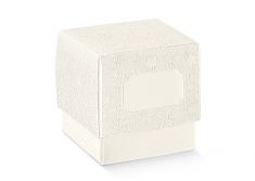 SCATOLA IN CARTONE BIANCA QUADRATA CON FINESTRA 10 PEZZI 5X5 H5 CM.