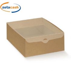 SCATOLE AVANA CON COPERCHIO TRASPARENTE 15X10X3,5 CM 10 PZ
