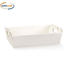 CESTO IN CARTONE SETA BIANCO 40X30X12 CM.