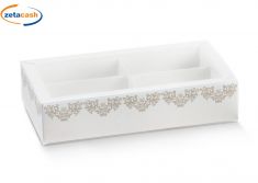 SCATOLA PORTACONFETTI BIANCA 4 SCOMPARTI