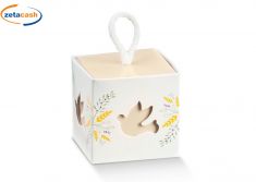 PORTACONFETTI SCATOLA CON CORDA 10 PEZZI CON COLOMBA