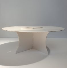 ALZATA 2 PEZZI BIANCO PERLATO IN CARTONE DIAM 27 H 10 CM