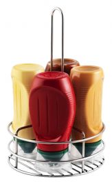 SUPPORTO PORTA SALSE E CONDIMENTI IN ACCIAIO INOX