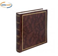 ALBUM 30 FOGLI CARTONCINO COPERTINA PELLE MARRONE 33X30