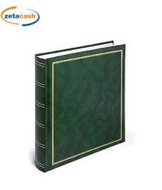 ALBUM 40 FOGLI CARTONCINO COPERTINA PELLE VERDE 30X25
