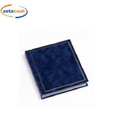 ALBUM 40 FOGLI CARTONCINO COPERTINA PELLE BLU 30X25