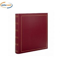 ALBUM 30 FOGLI CARTONCINO COPERTINA PELLE BORDEAUX 30X25