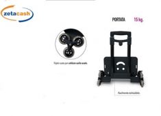 TROLLEY TRIPLE RUOTE NERO PORTATA 15 KILI. LEBEZ