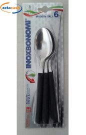 CUCCHIAIO TAVOLA ACCIAIO 6 PEZZI NERO