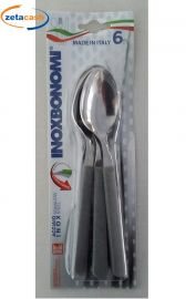 CUCCHIAIO TAVOLA ACCIAIO 6 PEZZI GRIGIO PIETRA