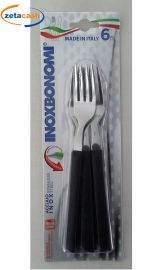 FORCHETTA TAVOLA ACCIAIO 6 PEZZI NERO
