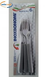 FORCHETTA TAVOLA ACCIAIO 6 PEZZI GRIGIO PIETRA