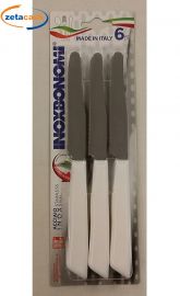 COLTELLI TAVOLA ACCIAIO 6 PEZZI BIANCO