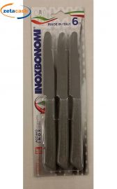 COLTELLI TAVOLA ACCIAIO 6 PEZZI GRIGIO PIETRA