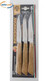 COLTELLO BISTECCA ACCIAIO 6 PEZZI LEGNO ROVERE