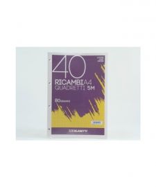 RICAMBI 40 PZ. FOGLIO A4 A QUADRETTI, 5mm, 80gr.