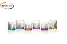 CONF 6 BICCHIERI BRILLANTE 34CL VETRO FONDO COLORATO