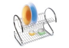 SCOLAPIATTI A DUE PIANI IN FILO DI FERRO PLASTIFICATO 50 CM