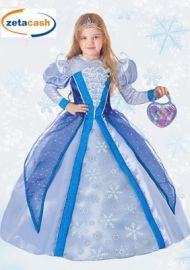 COSTUME PRINCIPESSA DELLE NEVI MAKE UP 7-9 ANNI
