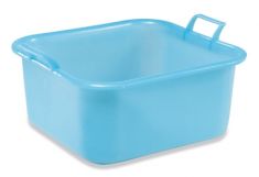 BACINELLA QUADRATA 10 LITRI AZZURRA CON MANICI.