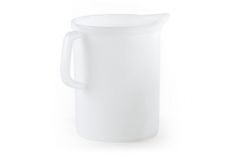 CARAFFA GRADUATA RIGIDA 3 LITRI NEUTRO CON MANICO E BECCO.