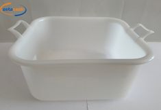 BACINELLA QUADRATA 15 LITRI NEUTRO CON MANICI. CM. 36X36 - H. CM. 17