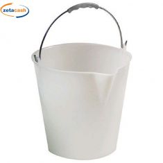 SECCHIO CON BECCO 12 LITRI NEUTRO CON MANICO CON TACCHE SEGNA LITRI.