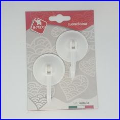 GANCIO SUPER VENTOSA MINI 2 PEZZI BIANCO H7 X 4 CM