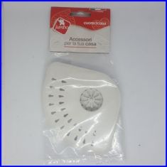 GRIGLIA MEZZALUNA IN PVC BIANCO CM. 12X12