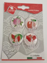 GANCI PER STROFINACCI CON FIORI 4 PEZI