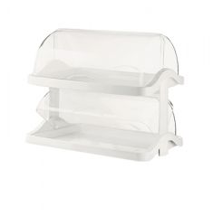 VASSOI PORTADOLCI CON DOPPIA APERTURA A DUE PIANI BIANCA